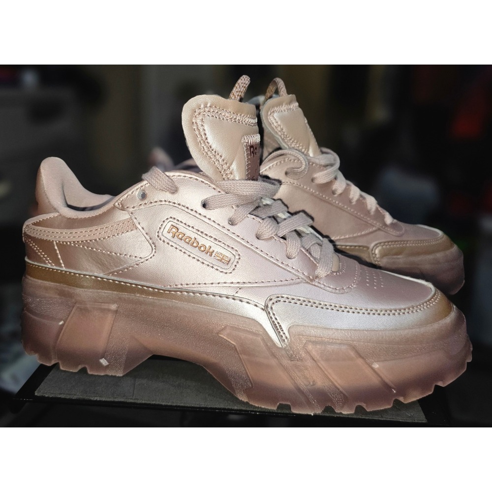 Reebok Cardi B Club C Double Women 6.5 Rose Gold H05183 Like New‎